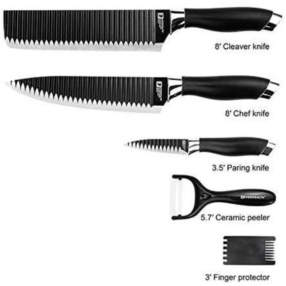 Kiritsuke Chef Knife Comfort Pro Series High Carbon Stainless Steel 5 PCS Knives - Picture 6 of 7